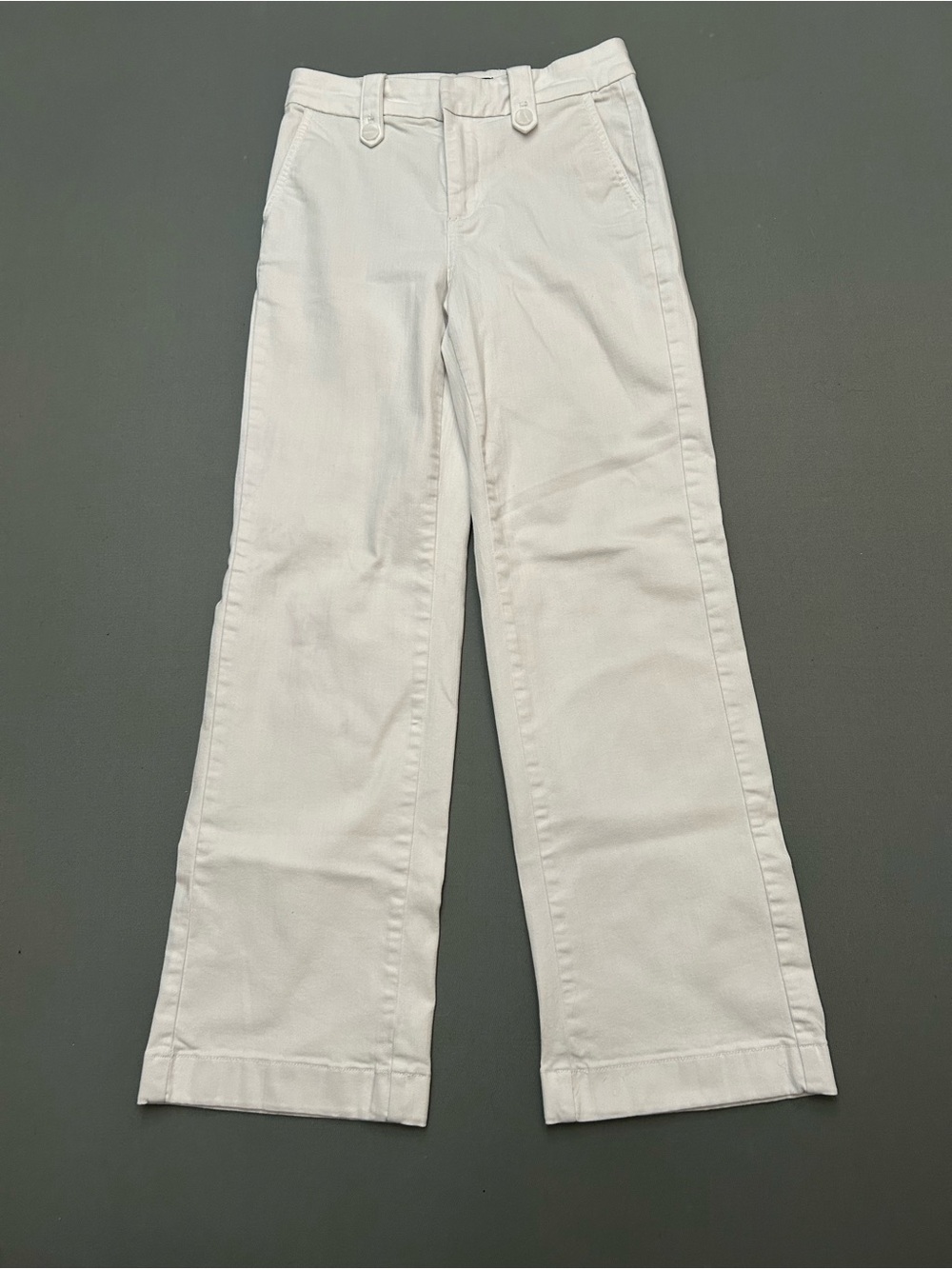Talbots‎ Classic Wide-Leg Nautical Preppy Classic White Cotton Pants